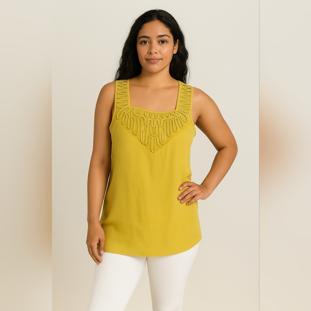 COLDWATER Creek Women Yellow Sleeveless Blouse